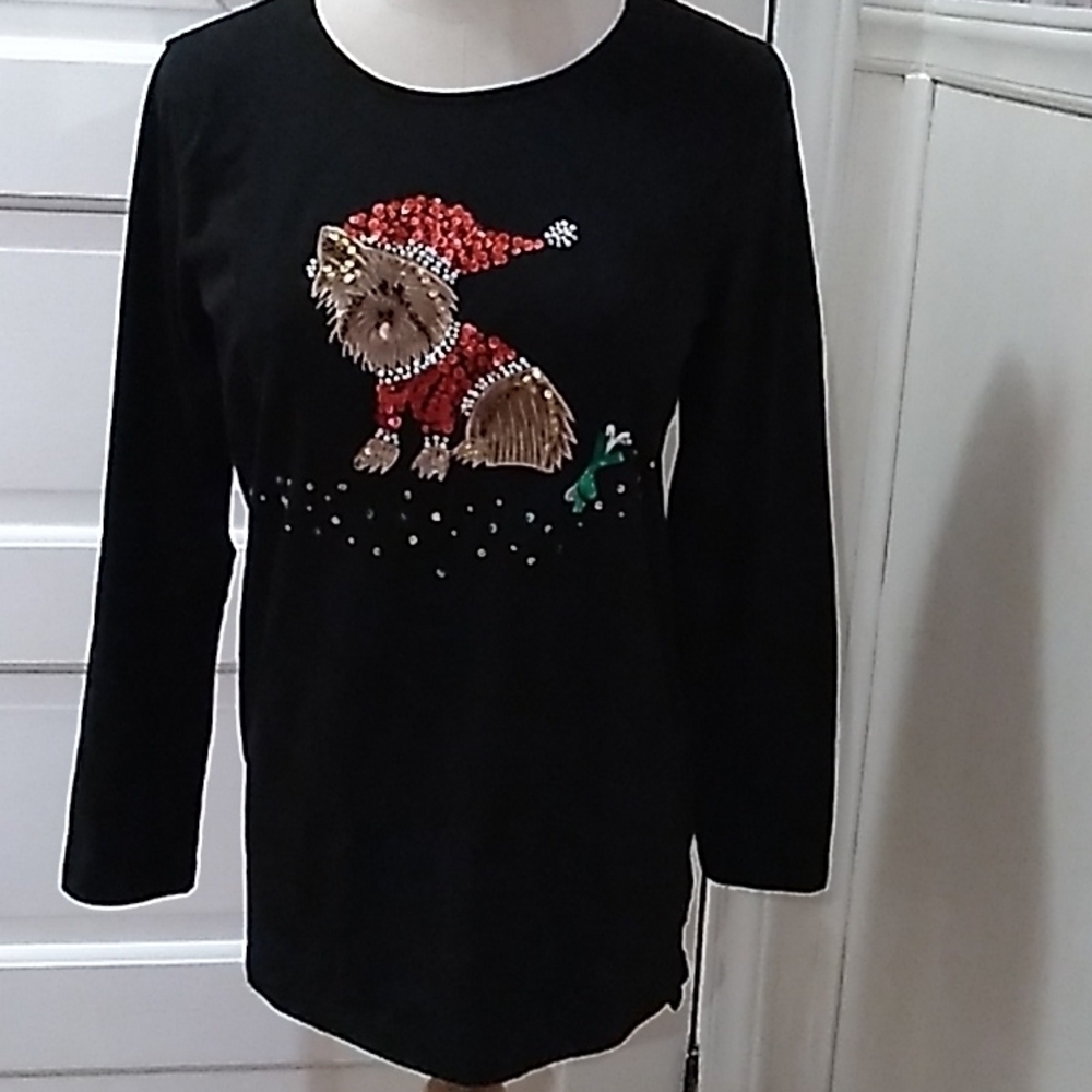 Berek small Christmas 🎄 Yorkie dog Santa 🎅 shirt
